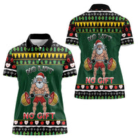 Xmas Gymer Christmas Women Polo Shirt No Lift No Gift - Wonder Print Shop
