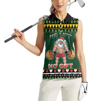 Xmas Gymer Christmas Women Sleeveless Polo Shirt No Lift No Gift - Wonder Print Shop