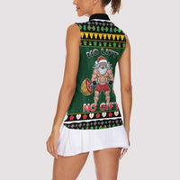 Xmas Gymer Christmas Women Sleeveless Polo Shirt No Lift No Gift - Wonder Print Shop