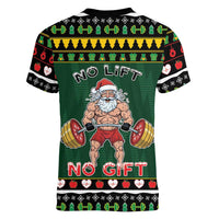 Xmas Gymer Christmas Women V-Neck T-Shirt No Lift No Gift - Wonder Print Shop