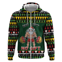 Xmas Gymer Christmas Zip Hoodie No Lift No Gift - Wonder Print Shop