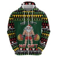 Xmas Gymer Christmas Zip Hoodie No Lift No Gift - Wonder Print Shop