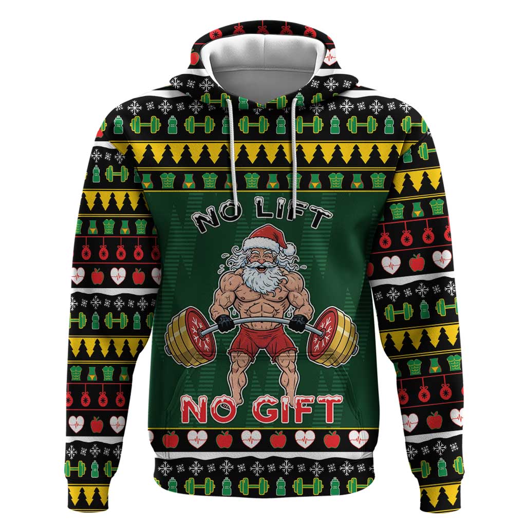 Xmas Gymer Christmas Zip Hoodie No Lift No Gift - Wonder Print Shop