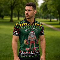 Xmas Gymer Christmas Zipper Polo Shirt No Lift No Gift - Wonder Print Shop