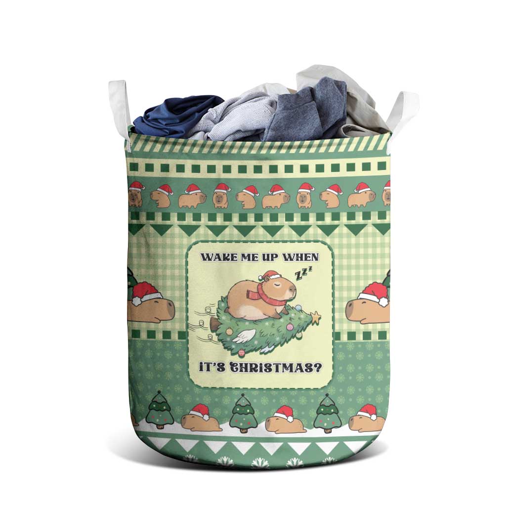 Capybara Christmas Laundry Basket Wake Me Up When It's Christmas - Wonder Print Shop