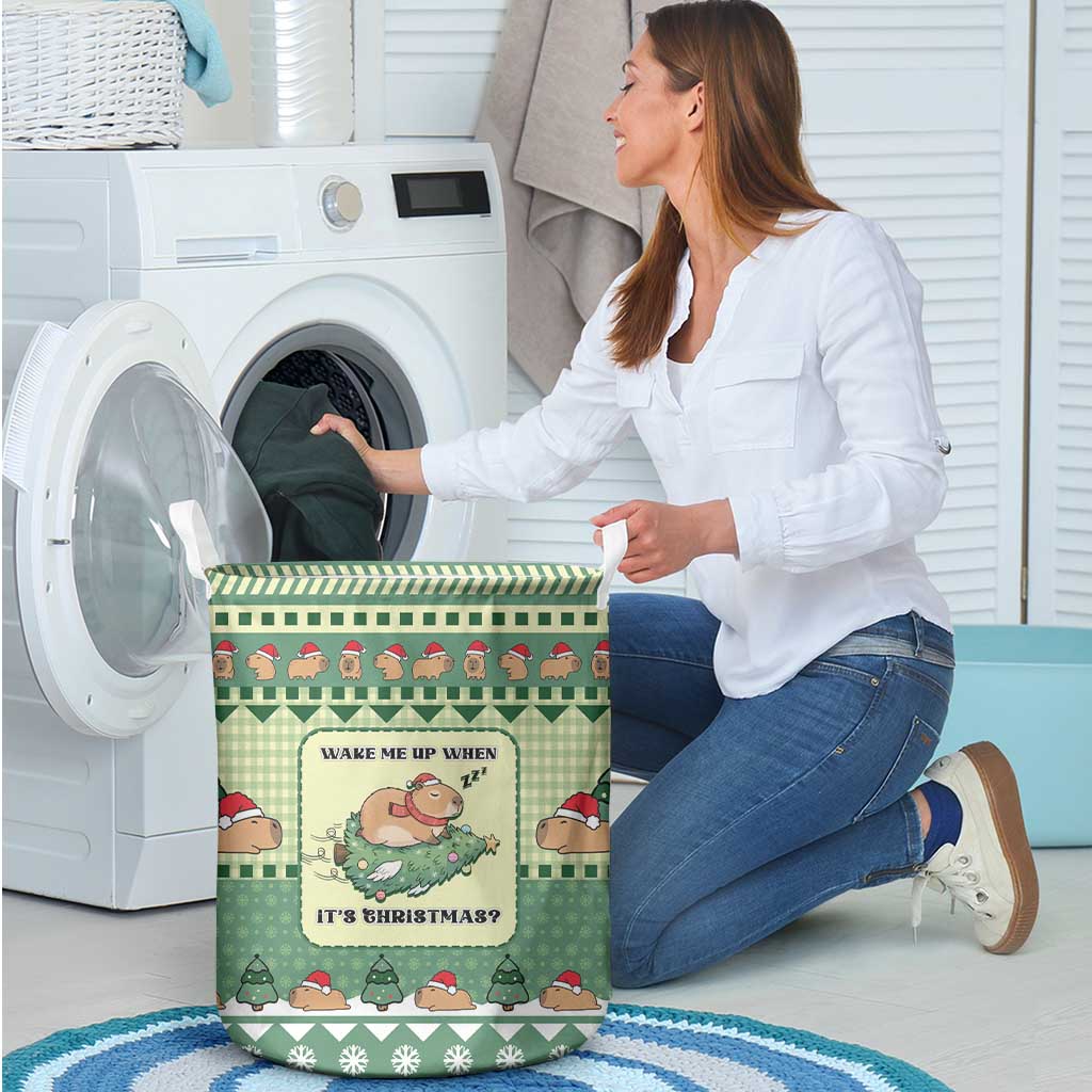 Capybara Christmas Laundry Basket Wake Me Up When It's Christmas - Wonder Print Shop