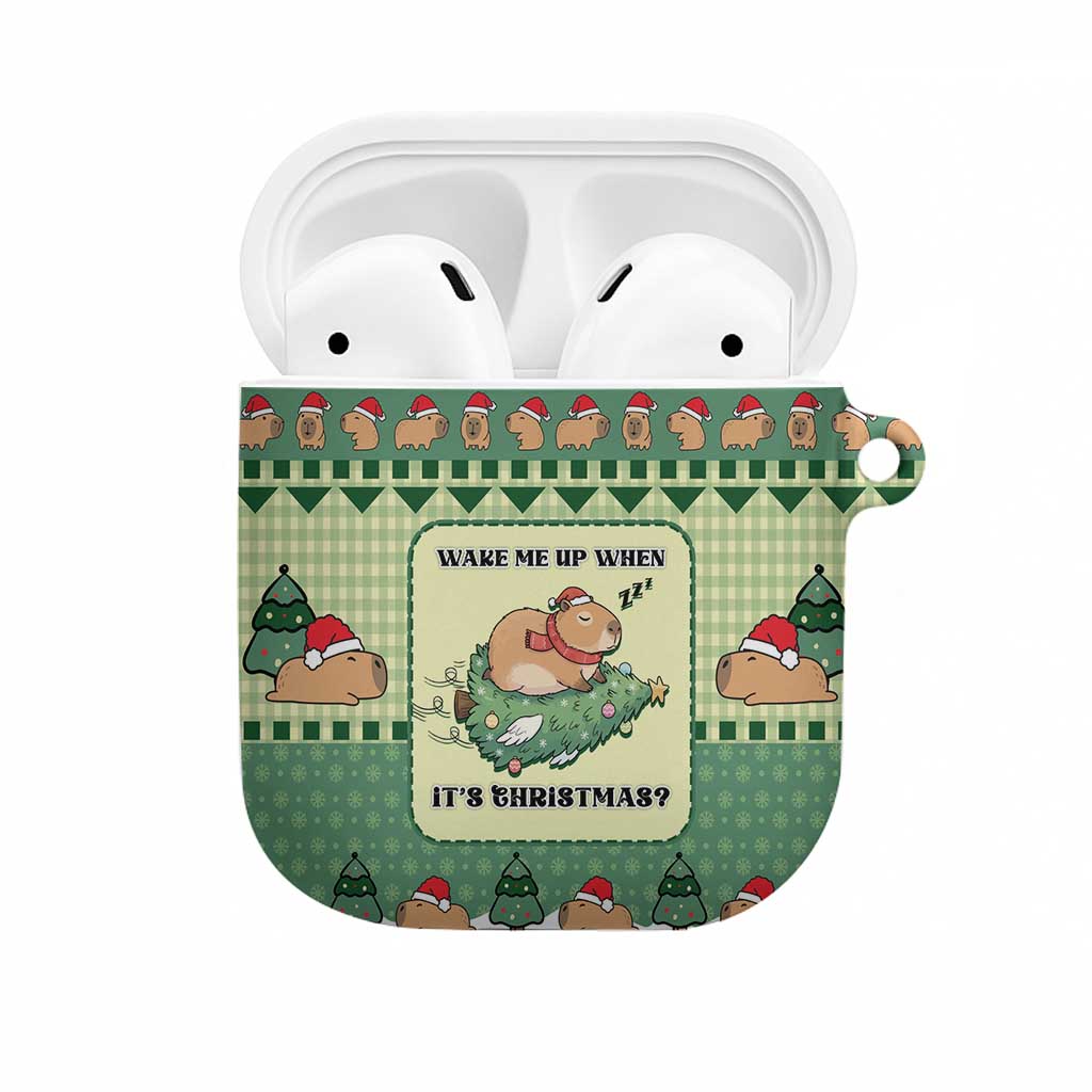 Capybara Christmas AirPods Case Wake Me Up When It's Christmas - Wonder Print Shop