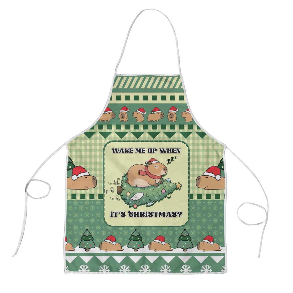 Capybara Christmas Apron Wake Me Up When It's Christmas - Wonder Print Shop
