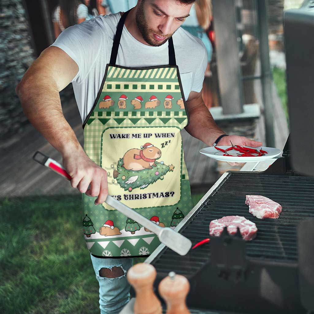 Capybara Christmas Apron Wake Me Up When It's Christmas - Wonder Print Shop