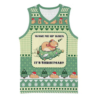 Capybara Christmas Basketball Jersey Wake Me Up When It's Christmas - Wonder Print Shop