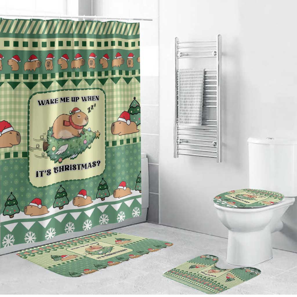 Capybara Christmas Bathroom Set Wake Me Up When It's Christmas - Wonder Print Shop