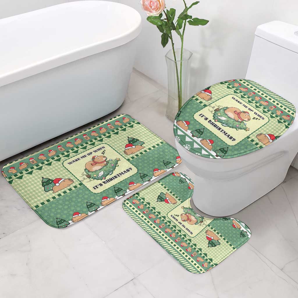 Capybara Christmas Bathroom Set Wake Me Up When It's Christmas - Wonder Print Shop