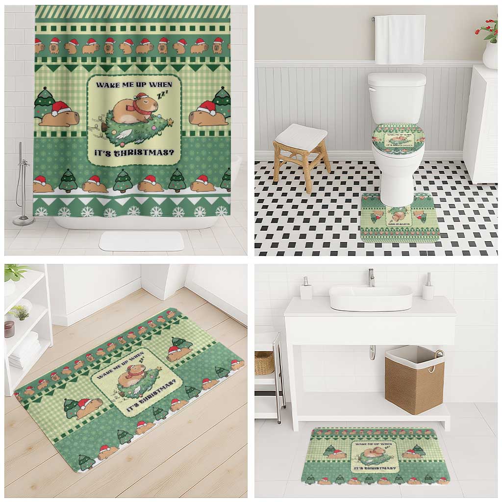 Capybara Christmas Bathroom Set Wake Me Up When It's Christmas - Wonder Print Shop