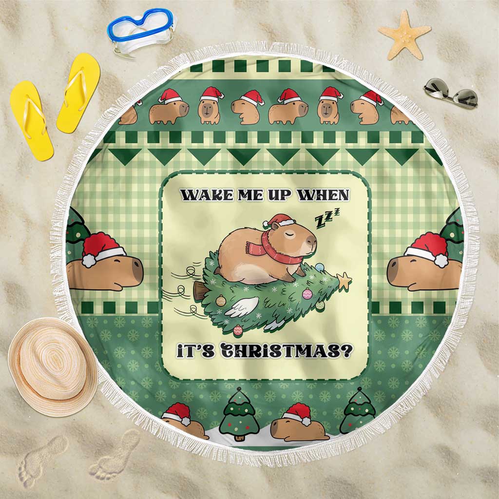 Capybara Christmas Beach Blanket Wake Me Up When It's Christmas - Wonder Print Shop