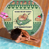 Capybara Christmas Beach Blanket Wake Me Up When It's Christmas - Wonder Print Shop