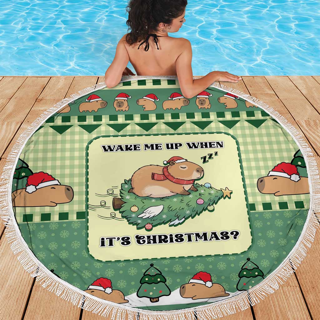 Capybara Christmas Beach Blanket Wake Me Up When It's Christmas - Wonder Print Shop