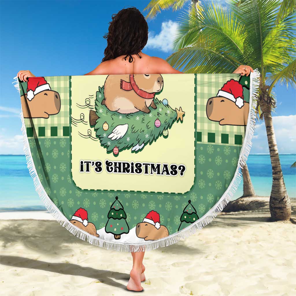 Capybara Christmas Beach Blanket Wake Me Up When It's Christmas - Wonder Print Shop