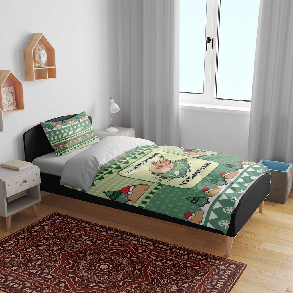 Capybara Christmas Bedding Set Wake Me Up When It's Christmas - Wonder Print Shop