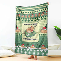 Capybara Christmas Blanket Wake Me Up When It's Christmas - Wonder Print Shop