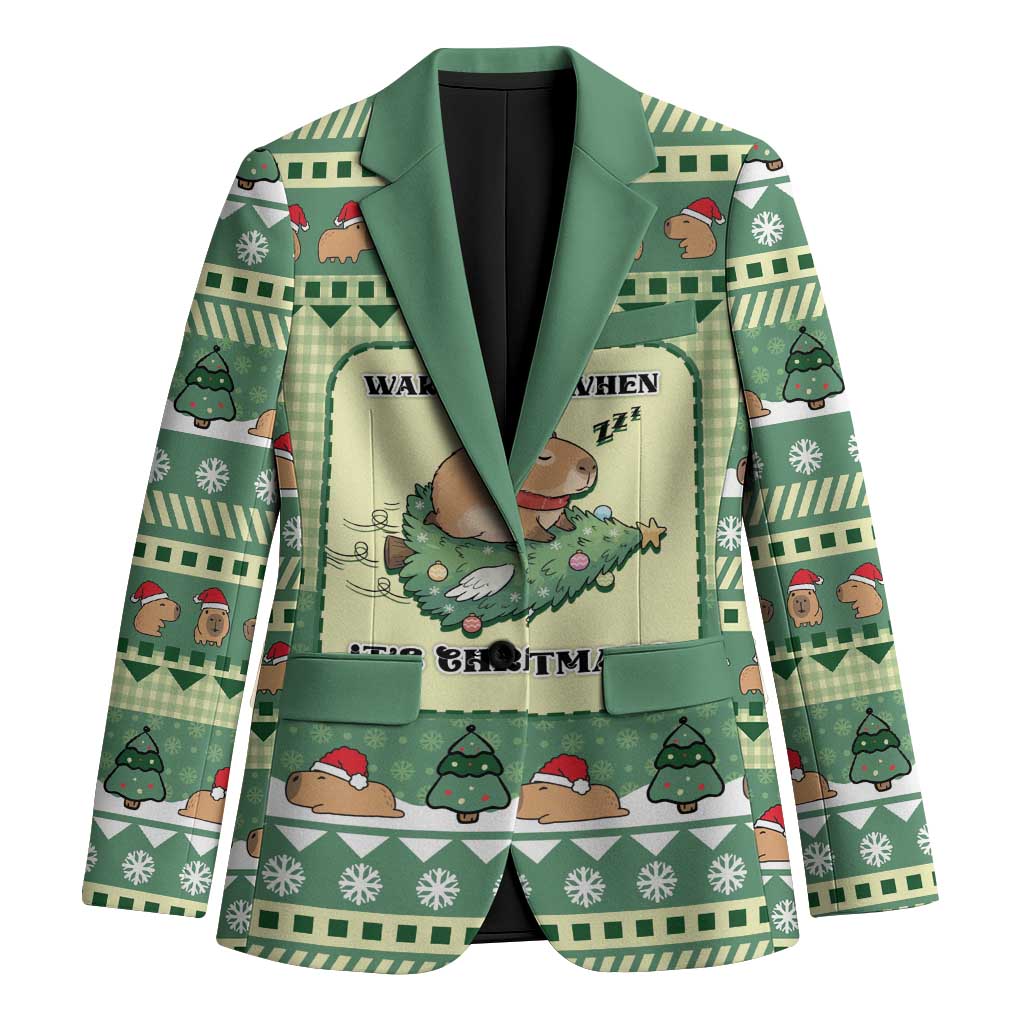 Capybara Christmas Blazer Wake Me Up When It's Christmas - Wonder Print Shop