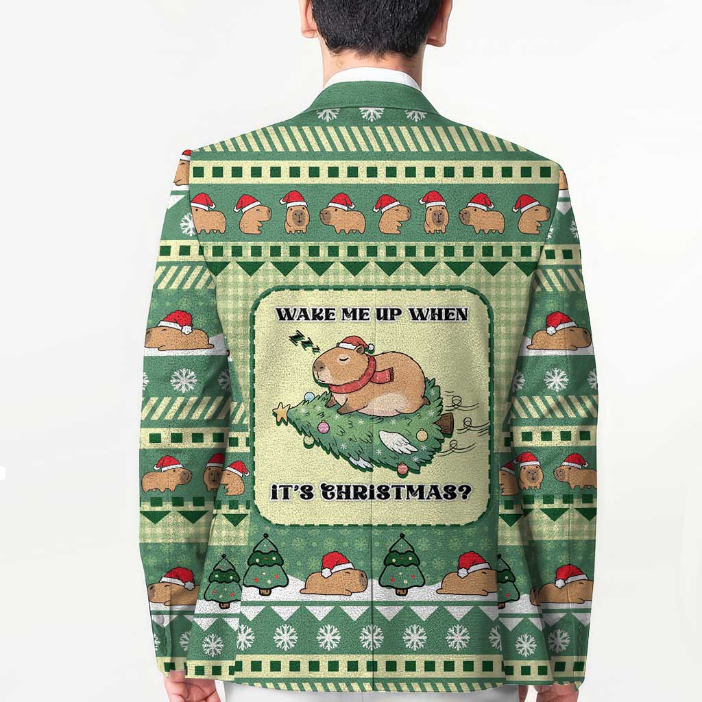 Capybara Christmas Blazer Wake Me Up When It's Christmas - Wonder Print Shop