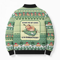 Capybara Christmas Bomber Puffer Jacket Wake Me Up When It's Christmas - Wonder Print Shop