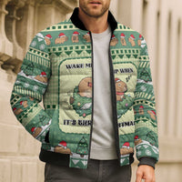 Capybara Christmas Bomber Puffer Jacket Wake Me Up When It's Christmas - Wonder Print Shop