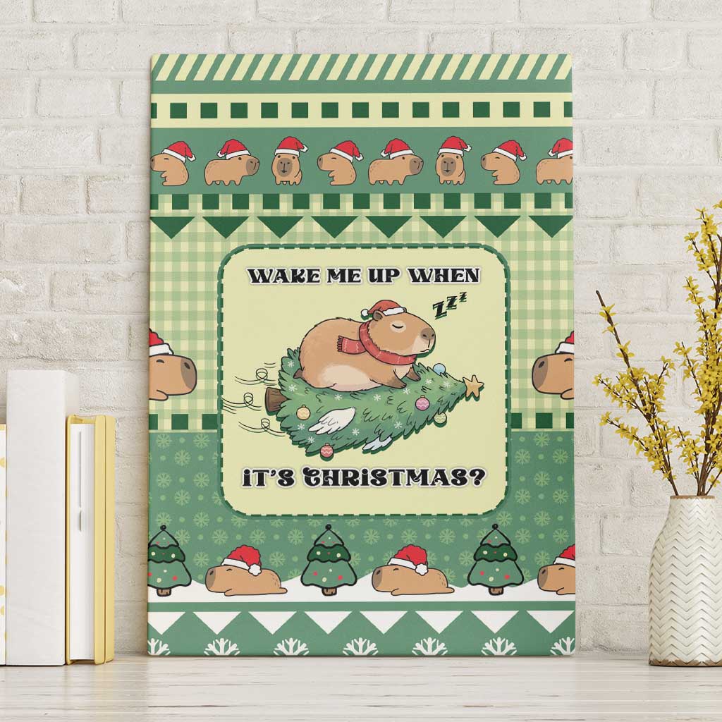 Capybara Christmas Canvas Wall Art Wake Me Up When It's Christmas - Wonder Print Shop