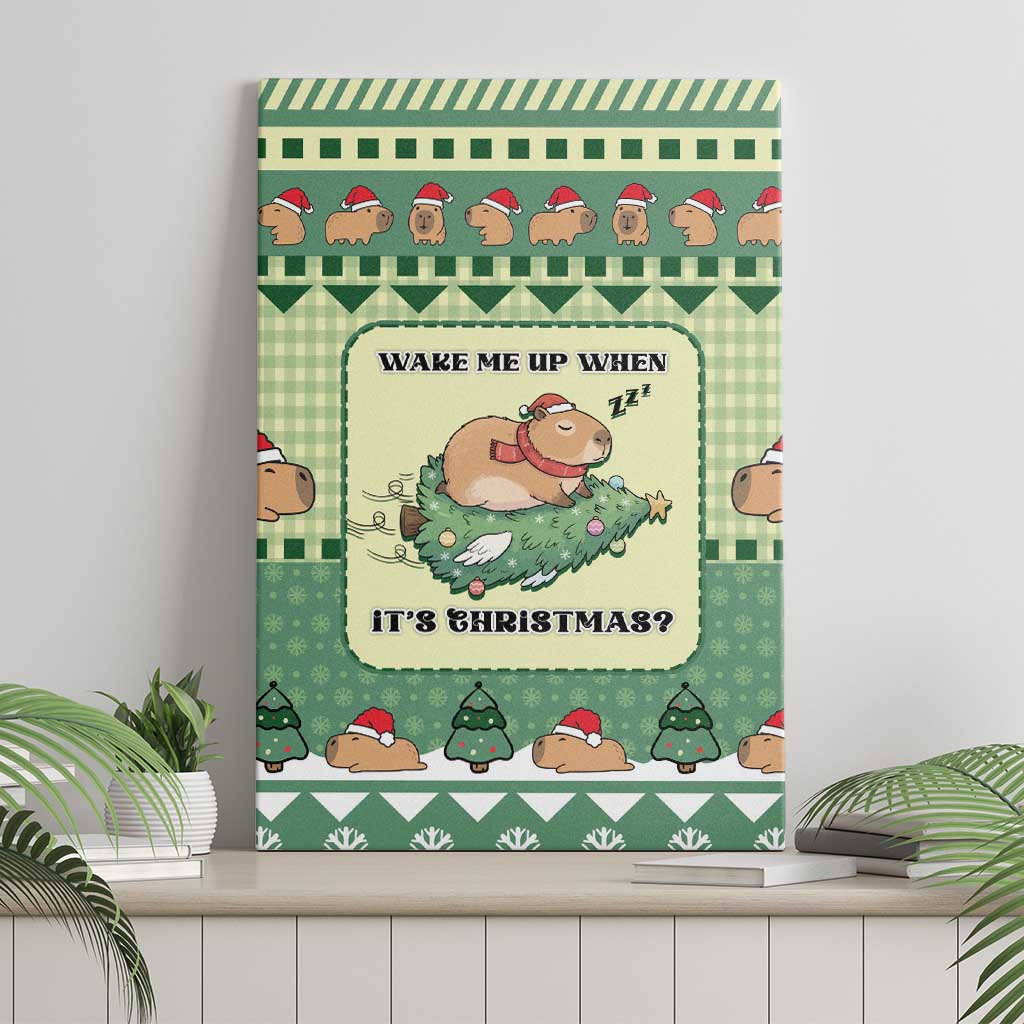 Capybara Christmas Canvas Wall Art Wake Me Up When It's Christmas - Wonder Print Shop