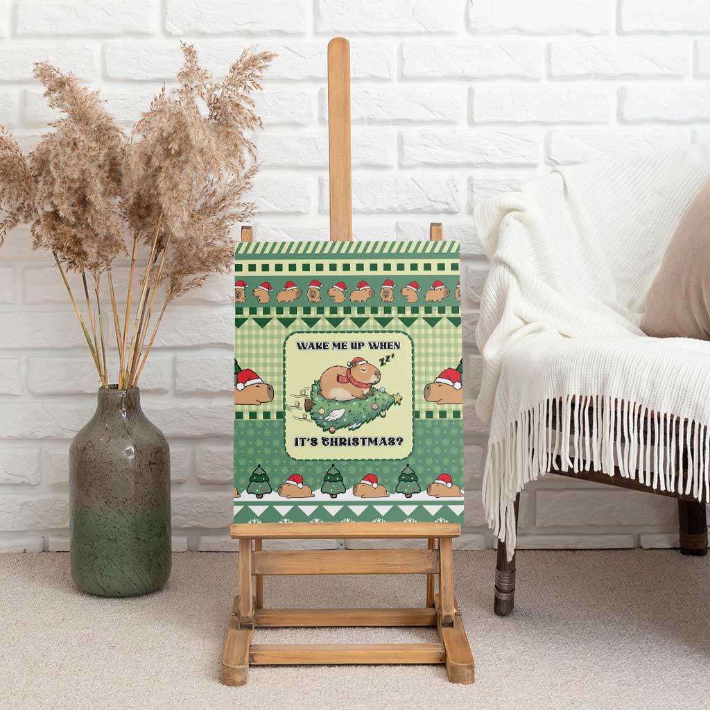 Capybara Christmas Canvas Wall Art Wake Me Up When It's Christmas - Wonder Print Shop