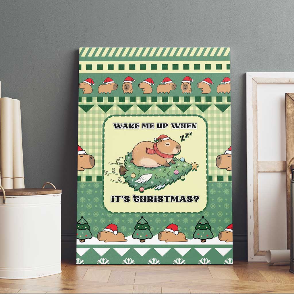 Capybara Christmas Canvas Wall Art Wake Me Up When It's Christmas - Wonder Print Shop