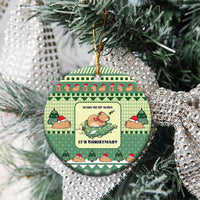 Capybara Christmas Ceramic Ornament Wake Me Up When It's Christmas - Wonder Print Shop