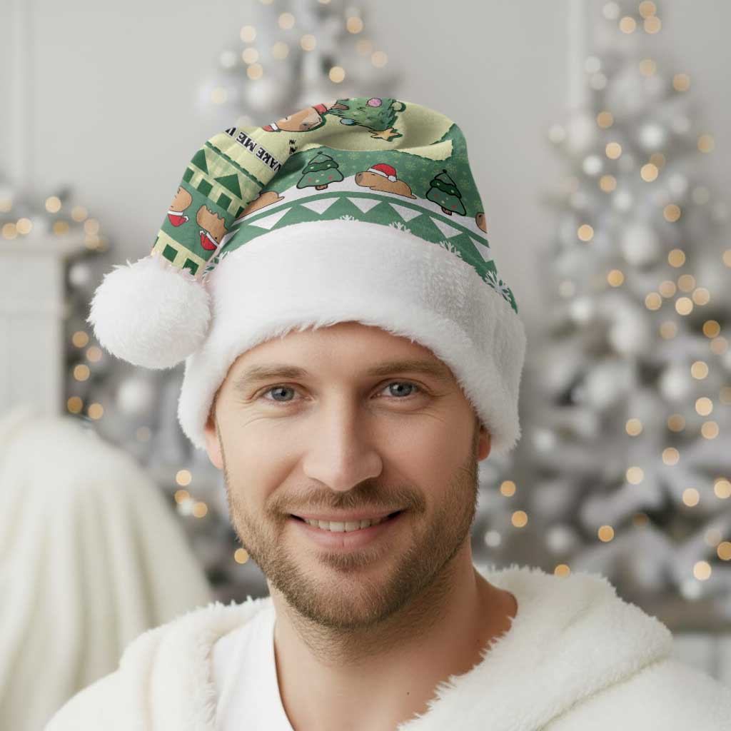 Capybara Christmas Santa Hat Wake Me Up When It's Christmas - Wonder Print Shop