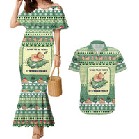 Capybara Christmas Couples Matching Mermaid Dress and Hawaiian Shirt Wake Me Up When It's Christmas - Wonder Print Shop
