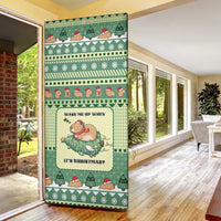 Capybara Christmas Door Cover Wake Me Up When It's Christmas - Wonder Print Shop