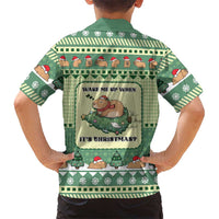 Capybara Christmas Family Matching Long Sleeve Bodycon Dress and Hawaiian Shirt Wake Me Up When It's Christmas - Wonder Print Shop