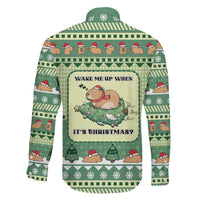 Capybara Christmas Family Matching Long Sleeve Bodycon Dress and Hawaiian Shirt Wake Me Up When It's Christmas - Wonder Print Shop