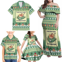 Capybara Christmas Family Matching Off Shoulder Maxi Dress and Hawaiian Shirt Wake Me Up When It's Christmas - Wonder Print Shop