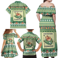 Capybara Christmas Family Matching Off Shoulder Maxi Dress and Hawaiian Shirt Wake Me Up When It's Christmas - Wonder Print Shop