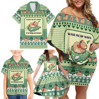 Capybara Christmas Family Matching Off Shoulder Short Dress and Hawaiian Shirt Wake Me Up When It's Christmas - Wonder Print Shop