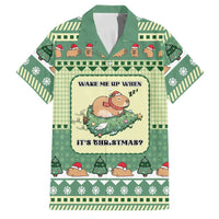 Capybara Christmas Family Matching Off Shoulder Short Dress and Hawaiian Shirt Wake Me Up When It's Christmas - Wonder Print Shop