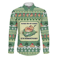 Capybara Christmas Family Matching Off Shoulder Short Dress and Hawaiian Shirt Wake Me Up When It's Christmas - Wonder Print Shop