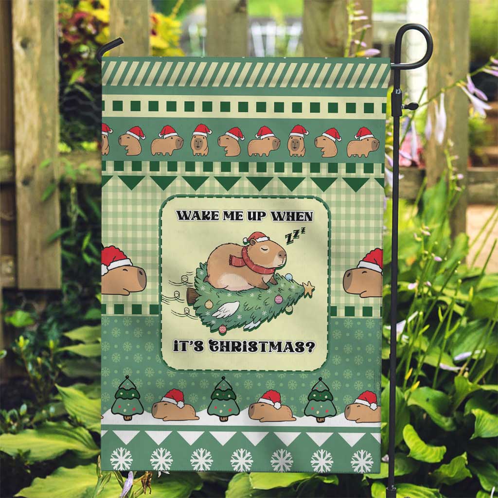 Capybara Christmas Garden Flag Wake Me Up When It's Christmas - Wonder Print Shop