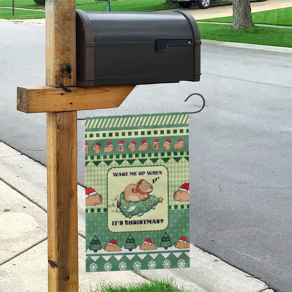 Capybara Christmas Garden Flag Wake Me Up When It's Christmas - Wonder Print Shop