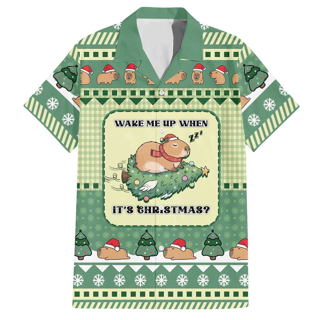Capybara Christmas Hawaiian Shirt Wake Me Up When It's Christmas - Wonder Print Shop