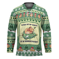 Capybara Christmas Hockey Jersey Wake Me Up When It's Christmas - Wonder Print Shop