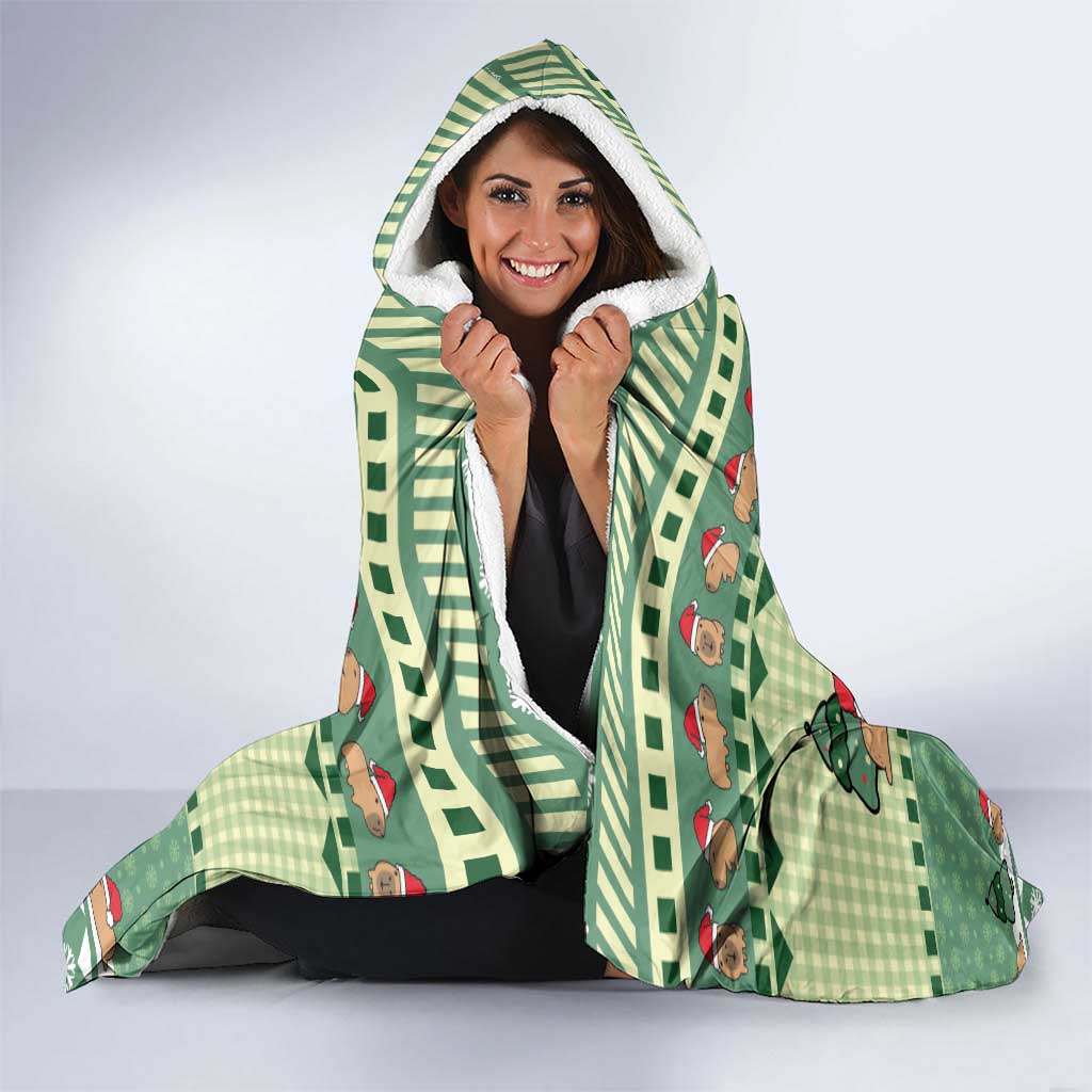 Capybara Christmas Hooded Blanket Wake Me Up When It's Christmas - Wonder Print Shop