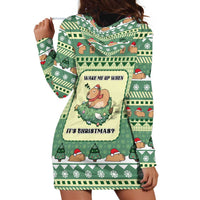 Capybara Christmas Hoodie Dress Wake Me Up When It's Christmas - Wonder Print Shop