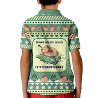 Capybara Christmas Kid Polo Shirt Wake Me Up When It's Christmas - Wonder Print Shop