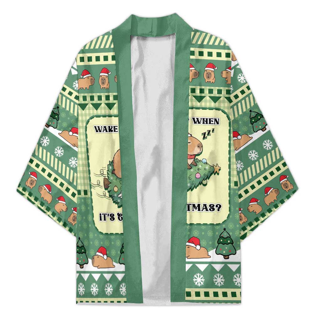 Capybara Christmas Kimono Wake Me Up When It's Christmas - Wonder Print Shop